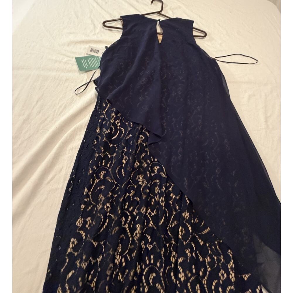 Scarlett Navy Lace Beaded Sheath Dress Sleeveless Knee Length Size 14T NWT - Picture 11 of 11